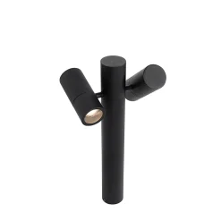 Lampadaire d'extérieur noir 50 cm 2 lumières orientables - Duo