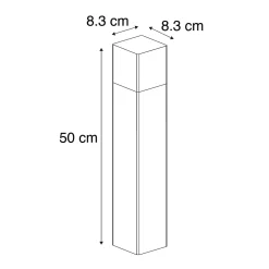 Lampadaire d'extérieur noir 50 cm IP44 avec verre fumé - Danemark
