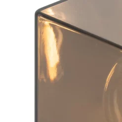 Lampadaire d'extérieur noir 50 cm IP44 avec verre fumé - Danemark