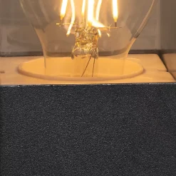 Lampadaire d'extérieur noir 50 cm IP44 avec verre fumé - Danemark