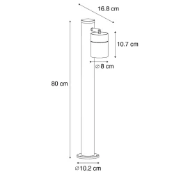Lampadaire d'extérieur noir 80 cm AR70 orientable IP44 - Solo