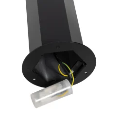 Lampadaire d'extérieur noir avec abat-jour fumé hexagonal 70 cm - Denmark