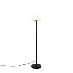 Lampadaire d'extérieur noir avec abat-jour blanc IP65 25 cm - Virginia