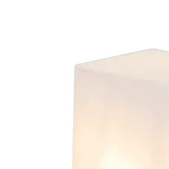 Lampadaire d'extérieur noir avec abat-jour blanc opale 50 cm - Denmark