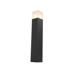 Lampadaire d'extérieur noir avec abat-jour blanc opale 50 cm - Denmark