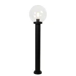 Lampadaire d'extérieur noir avec globe transparent 100 cm IP44 - Sfera