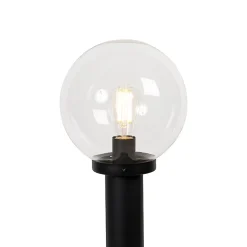 Lampadaire d'extérieur noir avec globe transparent 100 cm IP44 - Sfera