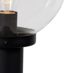 Lampadaire d'extérieur noir avec globe transparent 100 cm IP44 - Sfera