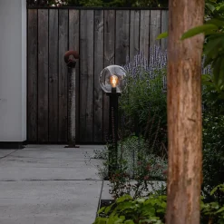 Lampadaire d'extérieur noir avec globe transparent 100 cm IP44 - Sfera