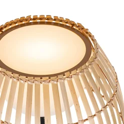 Lampadaire d'extérieur rustique noir avec bambou avec LED - Kaiser