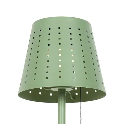Lampadaire d'extérieur vert avec LED à intensité variable 3 niveaux sur énergie solaire - Ferre