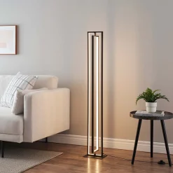 Lampadaire d'interieur noir rectangulaire LED dimmable - Otso