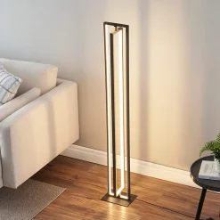 Lampadaire d'interieur noir rectangulaire LED dimmable - Otso