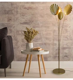 Lampadaire d'intérieur design Zephyr 158cm métal doré compatible LED