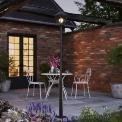 Lampadaire Docker E27 25W IP44 GoodHome noir