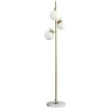 Lampadaire doré 3 globes blanc - Estrela