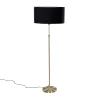 Lampadaire doré avec abat-jour en velours ovale noir 50 cm - Parte