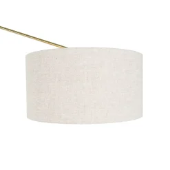 Lampadaire doré avec abat-jour gris clair 50 cm réglable - Editor