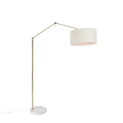 Lampadaire doré avec abat-jour gris clair 50 cm réglable - Editor