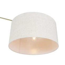 Lampadaire doré avec abat-jour gris clair 50 cm réglable - Editor