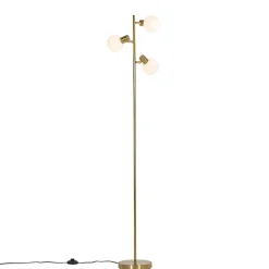 Lampadaire doré avec verre opale 3 lumières orientables - Anouk