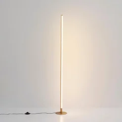 Lampadaire doré design LED minimaliste variateur intégré 150 cm - Sloane