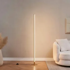Lampadaire doré design LED minimaliste variateur intégré 150 cm - Sloane