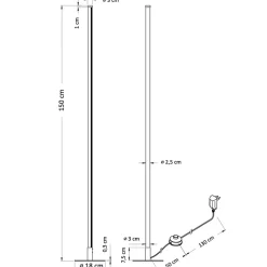 Lampadaire doré design LED minimaliste variateur intégré 150 cm - Sloane
