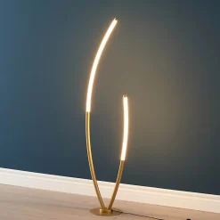 Lampadaire doré deux arcs ultra design LED dimmable - Moa