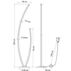 Lampadaire doré deux arcs ultra design LED dimmable - Moa