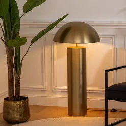 Lampadaire droit Champi en métal H97cm doré - Atmosphera