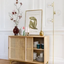 Lampadaire droit en métal H162cm doré - Atmosphera