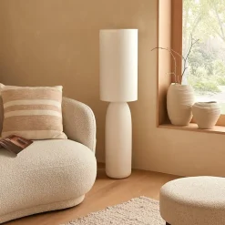 Lampadaire droit secteur Keyah gris H111cm - Atmosphera