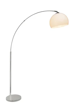 Lampadaire E27 Brilliant Vessa 60W en chrome et blanc - Éclairage moderne et élégant