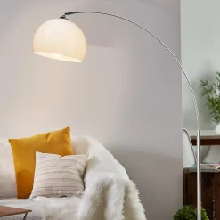 Lampadaire E27 Brilliant Vessa 60W en chrome et blanc - Éclairage moderne et élégant