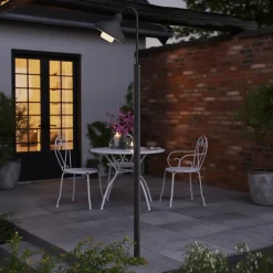 Lampadaire E27 Ferdie 25W IP44 GoodHome gris anthracite