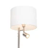 Lampadaire en acier avec abat-jour blanc et liseuse - Jelena
