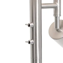 Lampadaire en acier avec abat-jour blanc et liseuse - Jelena