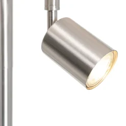 Lampadaire en acier avec abat-jour blanc et liseuse - Jelena