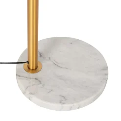 Lampadaire en arc bronze avec marbre et verre ambre 3 lumières - Nina