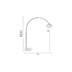 Lampadaire en arc Metal BOW XXL - 204cm - Boite à design
