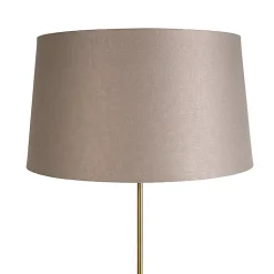 Lampadaire en bronze avec abat-jour en lin taupe 45 cm réglable - Parte