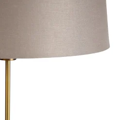 Lampadaire en bronze avec abat-jour en lin taupe 45 cm réglable - Parte