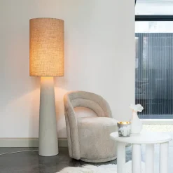 Lampadaire en jute et fibre de verre (35x35x140 cm - Beige foncé)