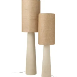 Lampadaire en jute et fibre de verre (35x35x140 cm - Beige foncé)