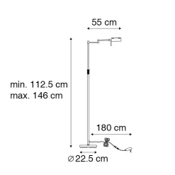 Lampadaire en laiton avec LED et variateur tactile - Notia