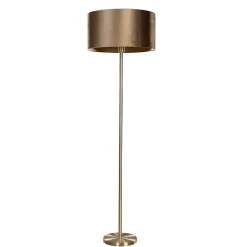 Lampadaire en laiton avec abat-jour en velours bronze 50 cm - Simplo