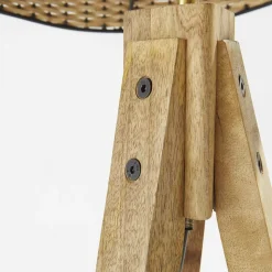 Lampadaire en manguier massif et rotin Oviala