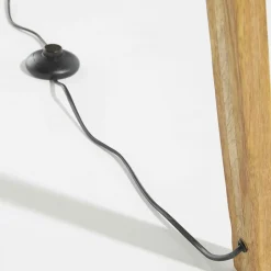 Lampadaire en manguier massif et rotin Oviala