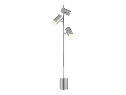 Lampadaire en métal chromé - 3 abat-jours - H. 155 cm - Chrome - KINLEY